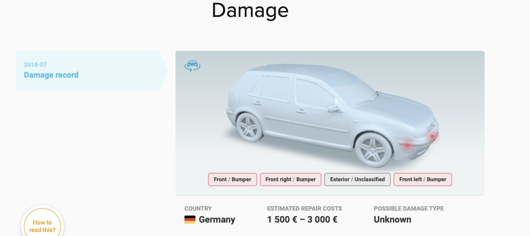 Reportu od CarVertical